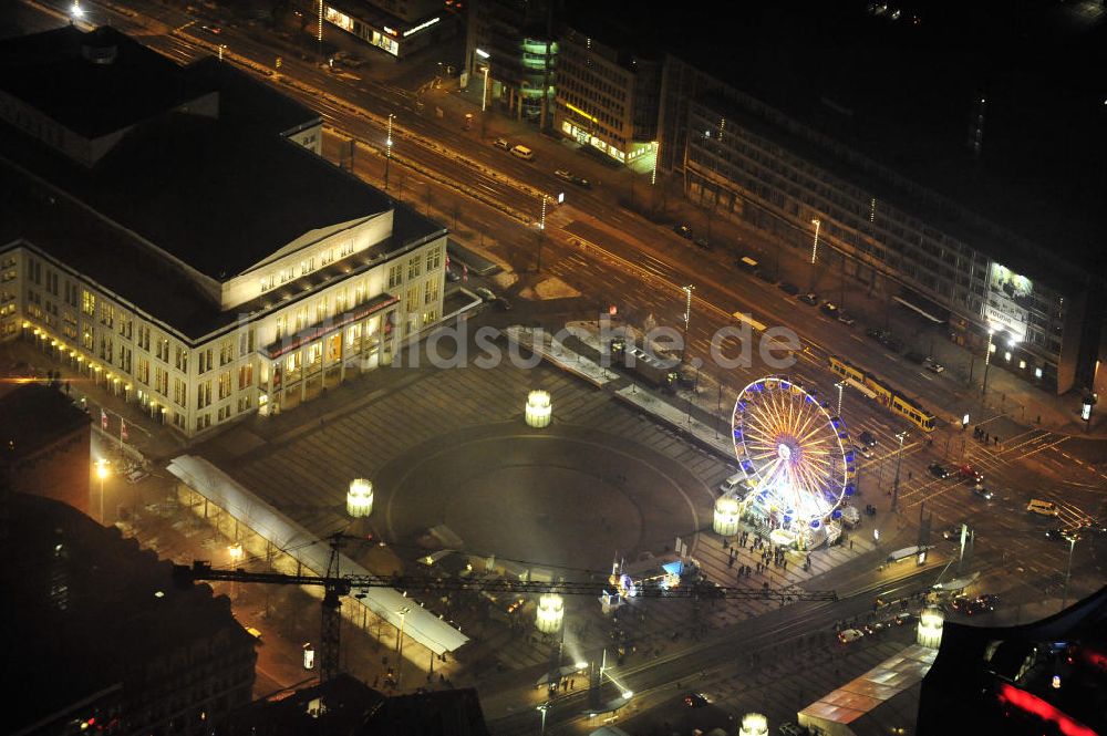 Nachtluftbild Leipzig - Augustusplatz Leipzig bei Nacht