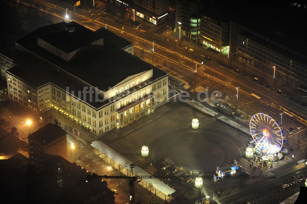 Nacht-Luftaufnahme Leipzig - Augustusplatz Leipzig bei Nacht