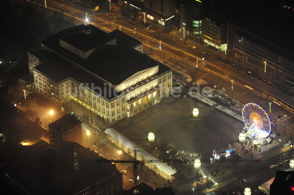 Leipzig bei Nacht von oben - Augustusplatz Leipzig bei Nacht