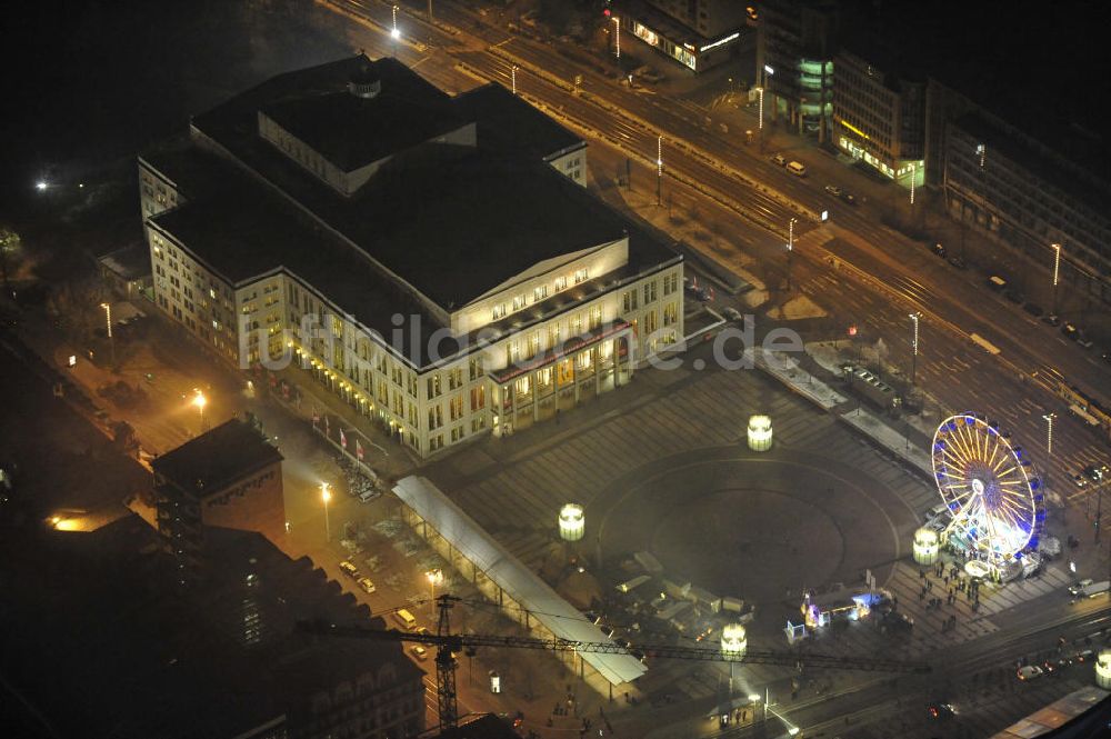 Leipzig bei Nacht aus der Vogelperspektive: Augustusplatz Leipzig bei Nacht