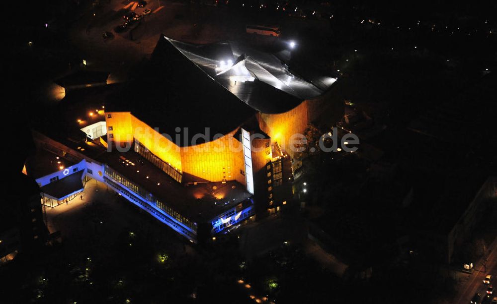 Nacht-Luftaufnahme Berlin - Berlin bei Nacht / Festival of Lights Philharmonie