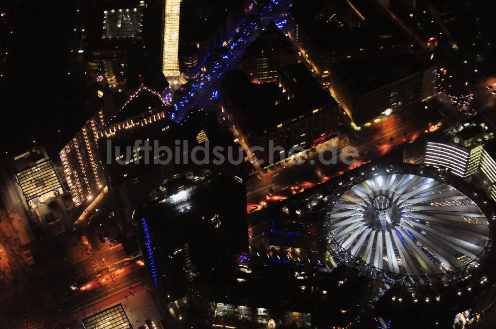 Nacht-Luftaufnahme Berlin - Berlin bei Nacht / Festival of Lights Sony Center