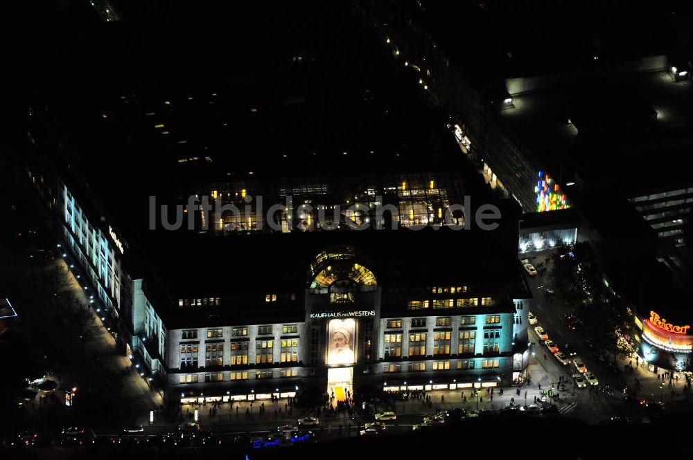 Nacht-Luftaufnahme Berlin - Berlin Nachtaufnahme / Night shot KaDeWe Kaufhaus