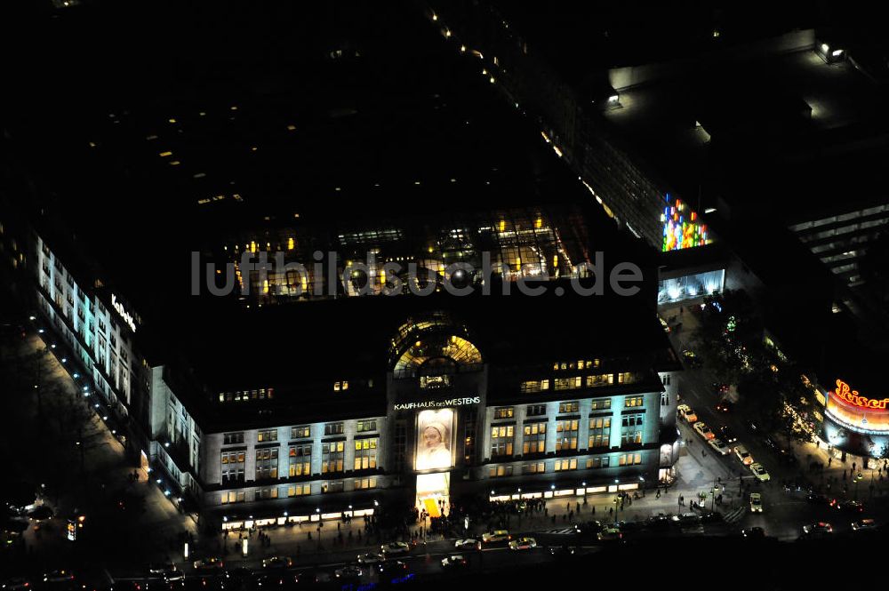 Berlin bei Nacht von oben - Berlin Nachtaufnahme / Night shot KaDeWe Kaufhaus