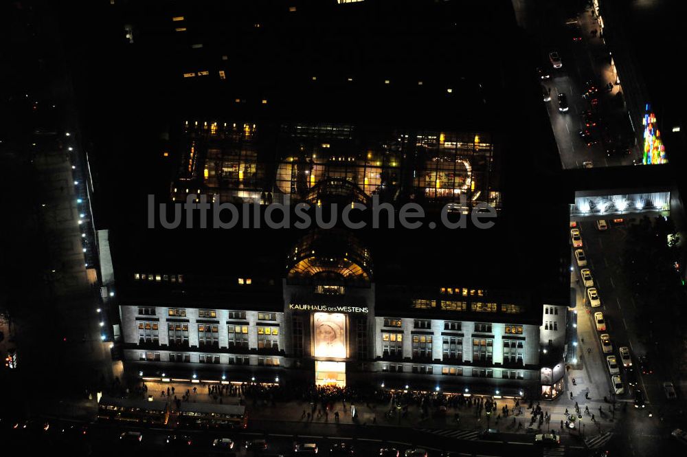 Berlin bei Nacht von oben - Berlin Nachtaufnahme / Night shot KaDeWe Kaufhaus