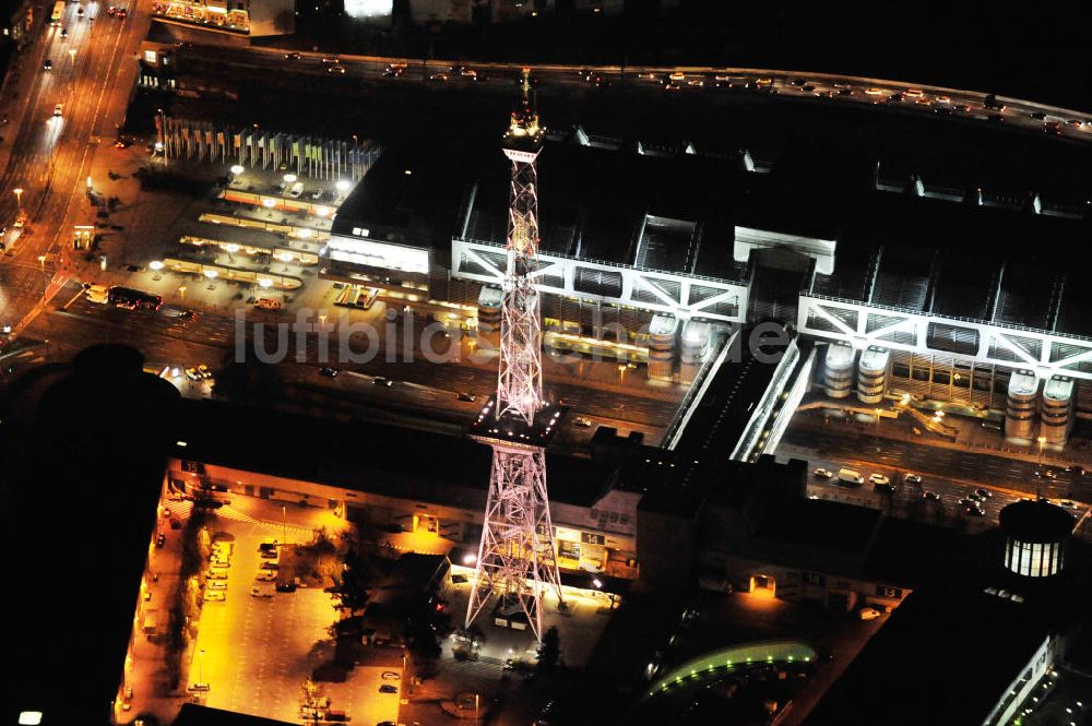 Nachtluftbild Berlin - Berliner Funkturm in Berlin-Charlottenburg bei Nacht / at Night