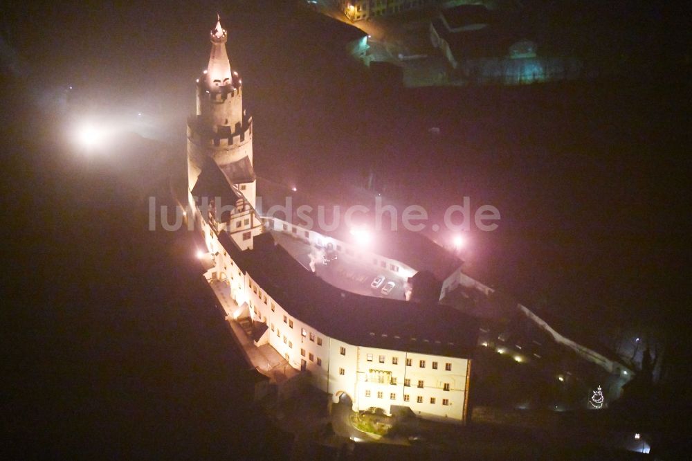 Nachtluftbild Weida - Nachtluftbild Burg - Museum Osterburg in Weida im Bundesland Thüringen, Deutschland