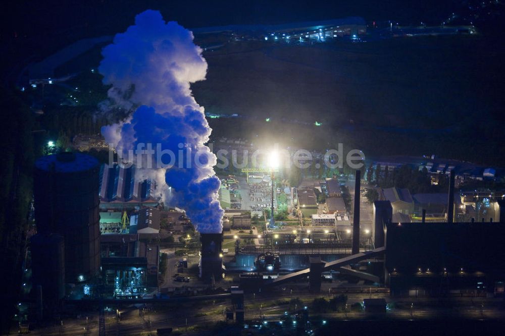 Bottrop bei Nacht von oben - Nachtluftbild der Kokerei Prosper in Bottrop