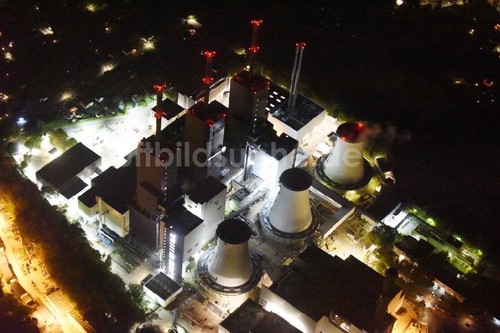 Nachtluftbild Berlin - Nachtluftbild des Kraftwerk Berlin Lichterfelde