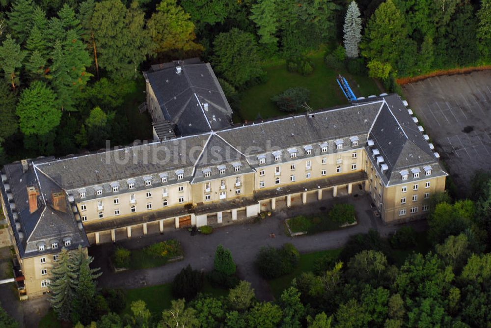 Bad Schlema bei Nacht aus der Vogelperspektive: Ehemaliges Nachtsanatorium in Bad Schlema