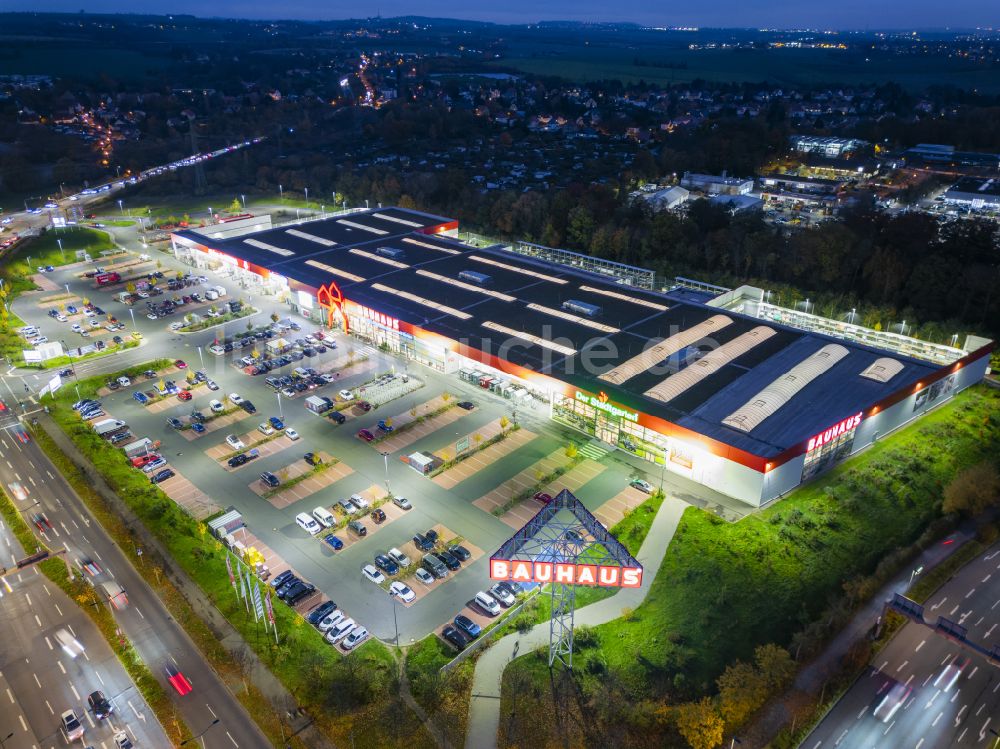 Nacht-Luftaufnahme Dresden - Nachtluftbild Einkaufszentrum Kaufpark Dresden in Dresden im Bundesland Sachsen, Deutschland