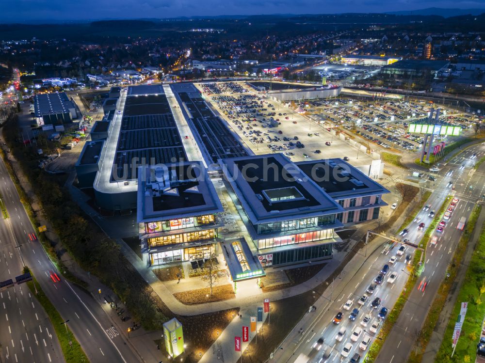 Nachtluftbild Dresden - Nachtluftbild Einkaufszentrum Kaufpark Dresden in Dresden im Bundesland Sachsen, Deutschland