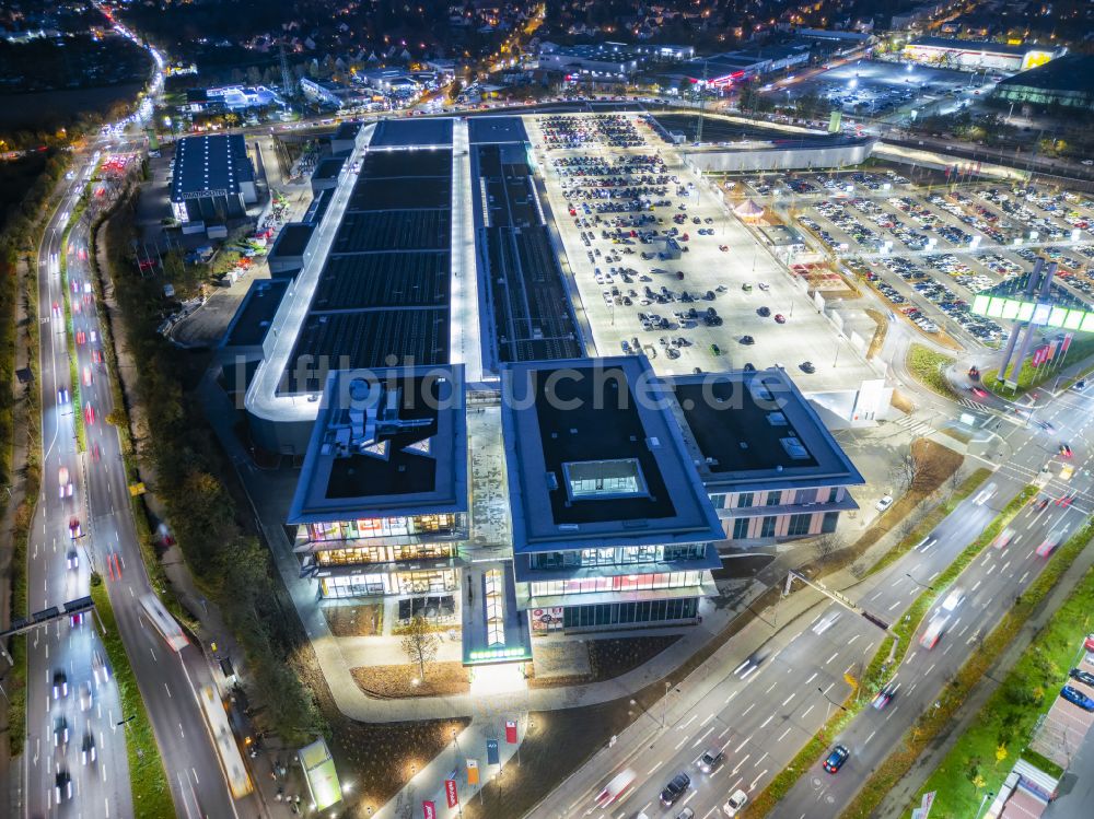 Nacht-Luftaufnahme Dresden - Nachtluftbild Einkaufszentrum Kaufpark Dresden in Dresden im Bundesland Sachsen, Deutschland