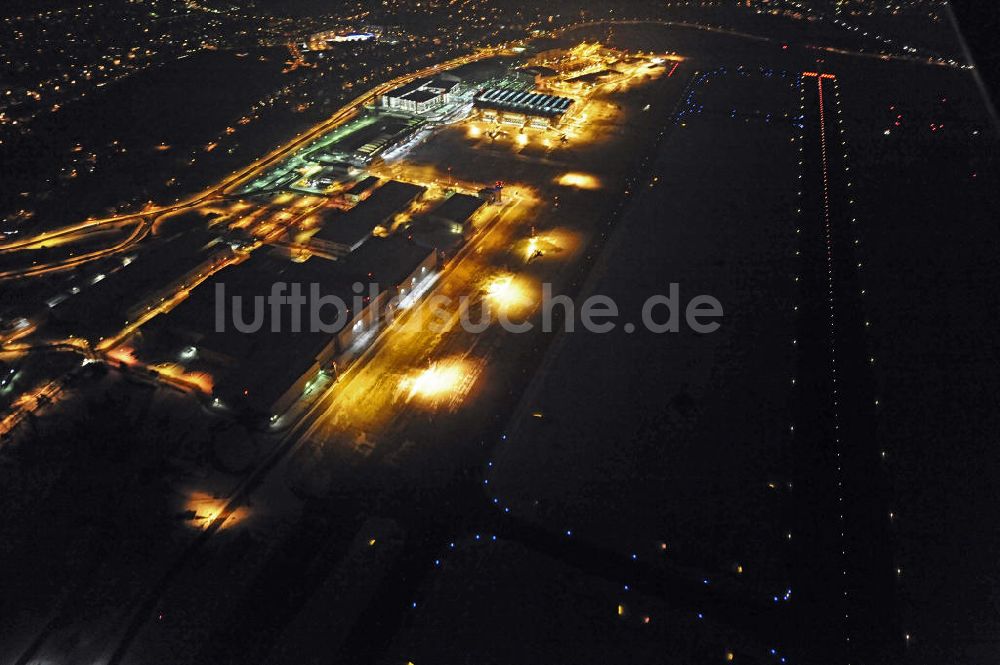 Nachtluftbild Dresden - Flughafen Dresden bei Nacht