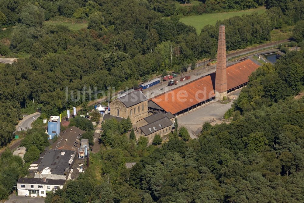 Nacht-Luftaufnahme Witten - Gelände des Industriemuseum Zeche Nachtigall in Witten in Nordrhein-Westfalen