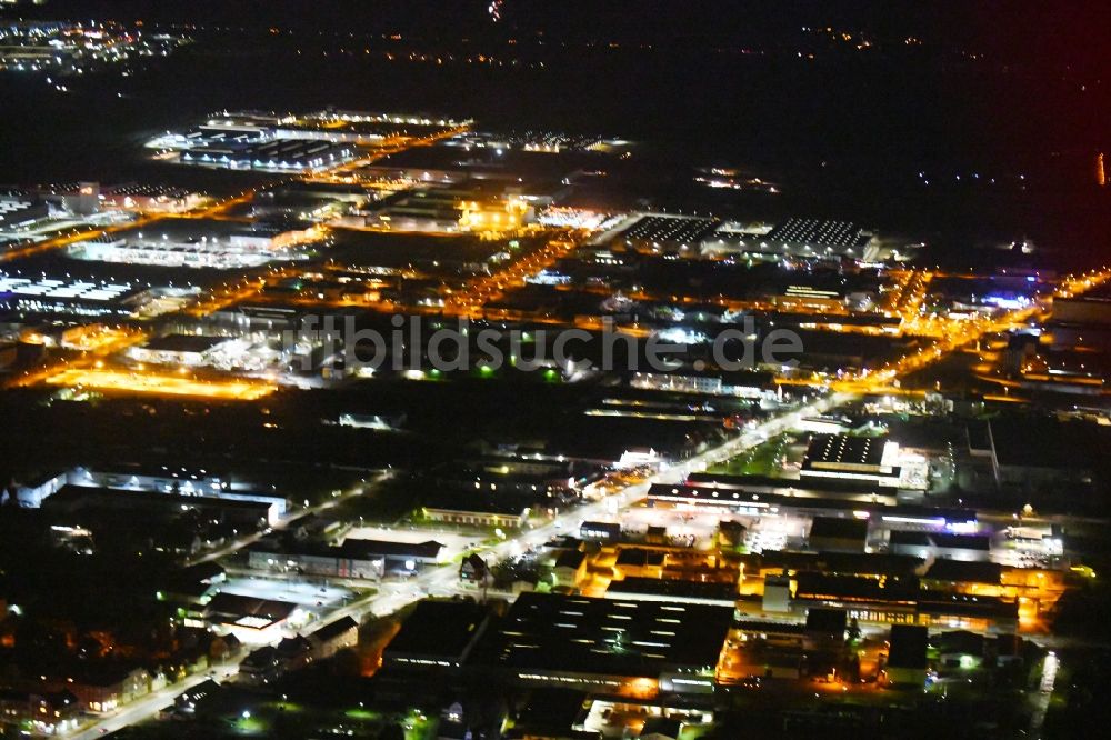 Nachtluftbild Arnstadt - Nachtluftbild Industrie- und Gewerbegebiet in Arnstadt im Bundesland Thüringen, Deutschland