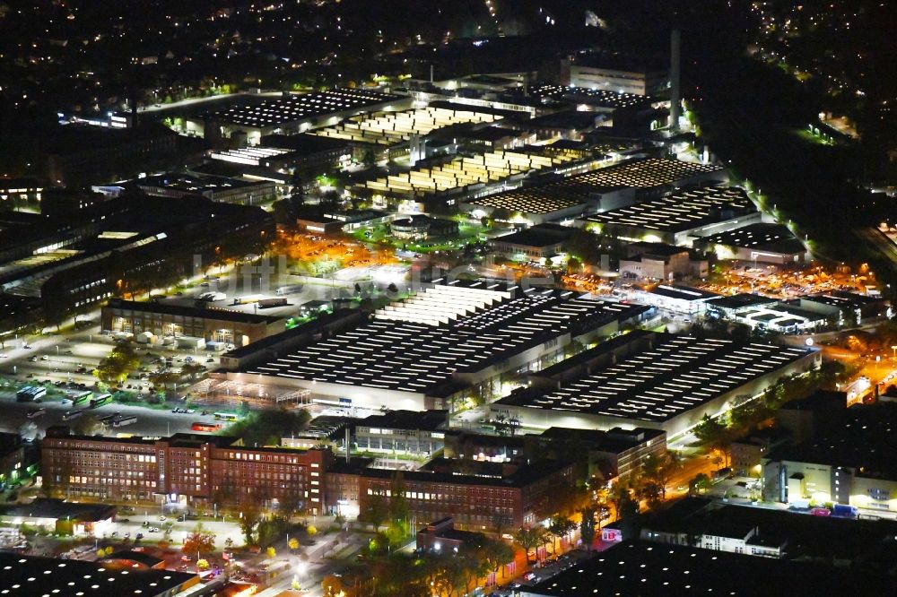 Nachtluftbild Berlin - Nachtluftbild Industrie- und Gewerbegebiet im Ortsteil Mariendorf in Berlin, Deutschland