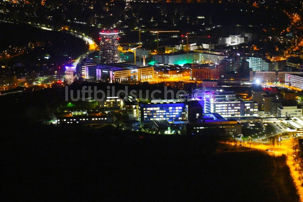 Nachtluftbild Stuttgart - Nachtluftbild Klinikgelände des Krankenhauses Robert-Bosch-Krankenhaus im Ortsteil Bad Cannstatt in Stuttgart im Bundesland Baden-Württemberg, Deutschland