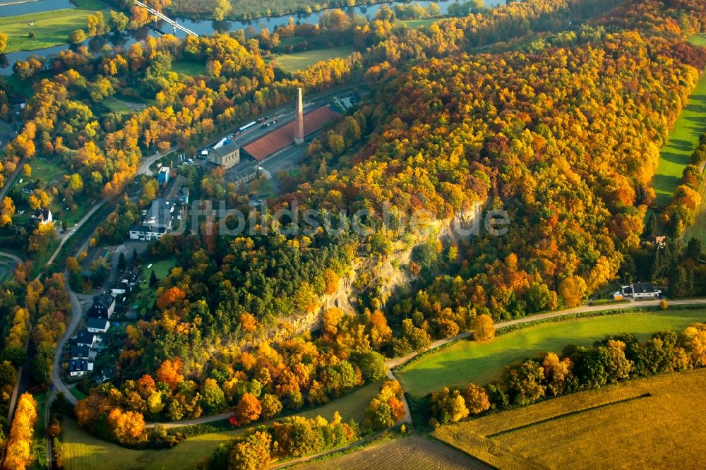 Nachtluftbild Witten - LWL-Industriemuseum Zeche Nachtigall im Muttental in Witten-Bommern im Bundesland Nordrhein-Westfalen