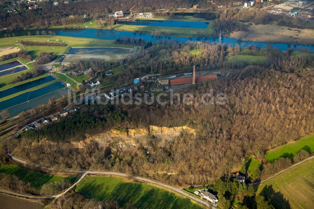 Nacht-Luftaufnahme Witten - LWL-Industriemuseum Zeche Nachtigall im Muttental in Witten-Bommern im Bundesland Nordrhein-Westfalen