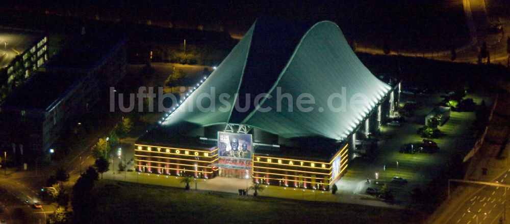 Nacht-Luftaufnahme Oberhausen - Metronom Theater in der Neuen Mitte Oberhausen bei Nacht