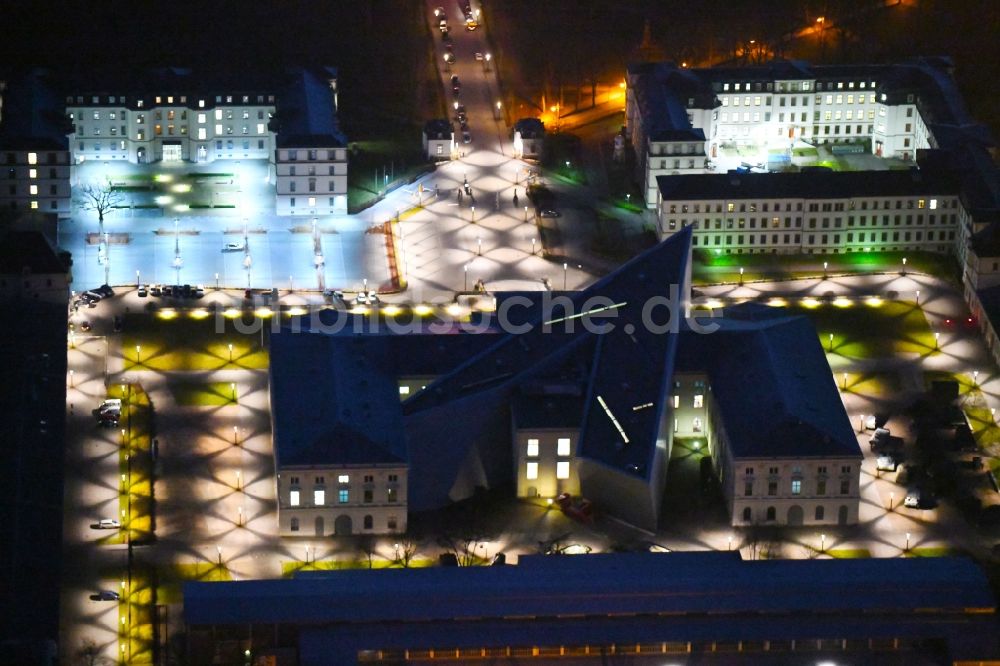 Nachtluftbild Dresden - Nachtluftbild Militärhistorisches Museum der Bundeswehr ( MHM ) in Dresden im Bundesland Sachsen