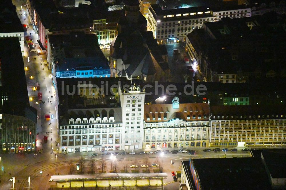 Nachtluftbild Leipzig - Nachtluftbild Museum Ägyptisches Museum in Leipzig im Bundesland Sachsen, Deutschland