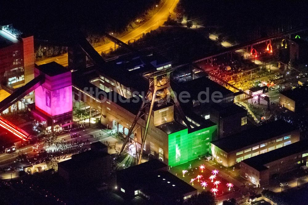 Nachtluftbild Essen - Nacht der Industriekultur im Rahmen der Aktion Extraschicht 2012 über dem Weltkulturerbe Zollverein Essen