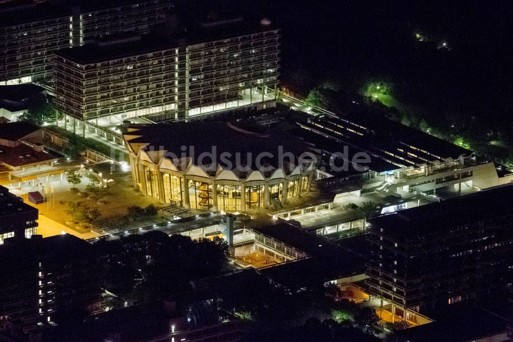 Nacht-Luftaufnahme Bochum - Nacht- Luftbild vom Campus der RUB Ruhr-Universität Bochum