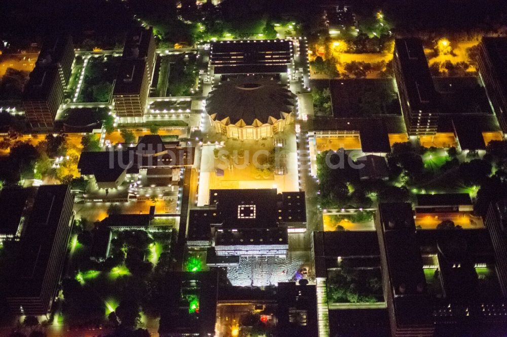 Nachtluftbild Bochum - Nacht- Luftbild vom Campus der RUB Ruhr-Universität Bochum