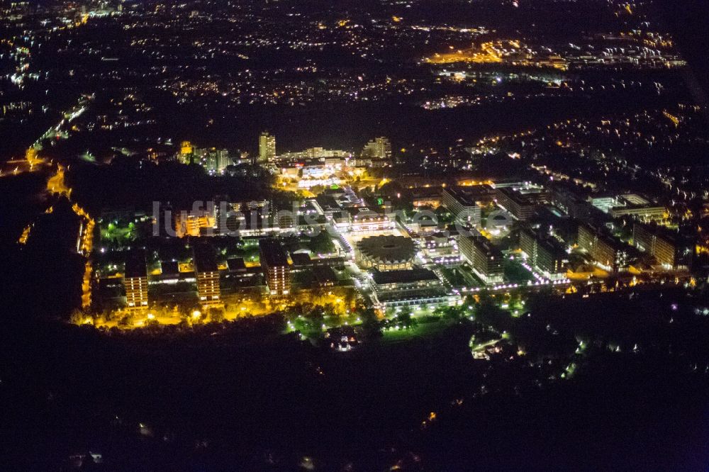 Bochum bei Nacht von oben - Nacht- Luftbild vom Campus der RUB Ruhr-Universität Bochum