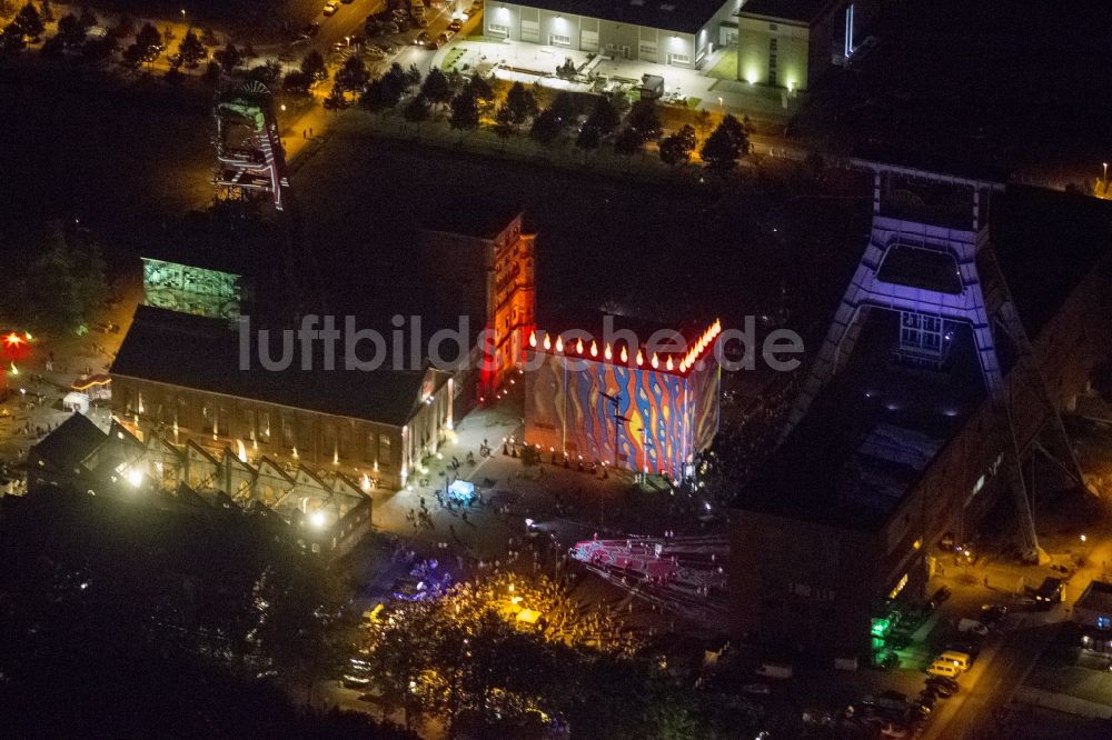 Nachtluftbild Herten - Nacht- Luftbild vom Zechenturm der Zeche Ewald in Herten zur Nacht der Industriekultur im Rahmen der Aktion Extraschicht 2012