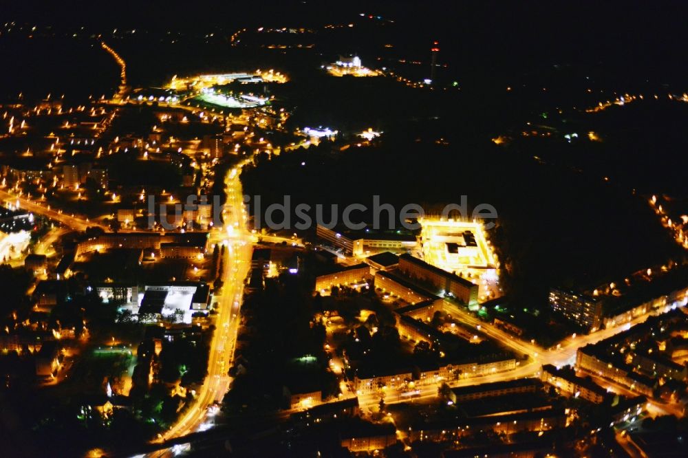 Nacht-Luftaufnahme Frankfurt Oder - Nacht- Stadtansicht von Frankfurt Oder im Bundesland Brandenburg