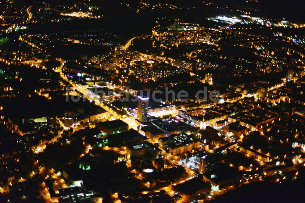 Nacht-Luftaufnahme Frankfurt Oder - Nacht- Stadtansicht von Frankfurt Oder im Bundesland Brandenburg