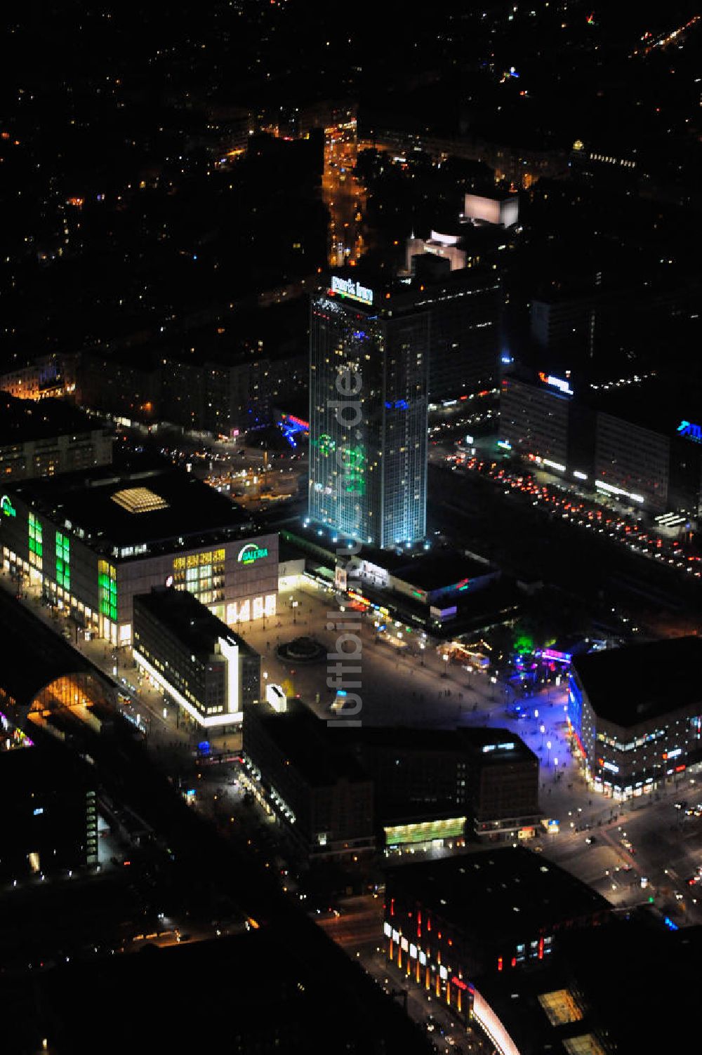 Nacht-Luftaufnahme Berlin - Nachtaufnahme Alexanderplatz Festival of Lights 2010