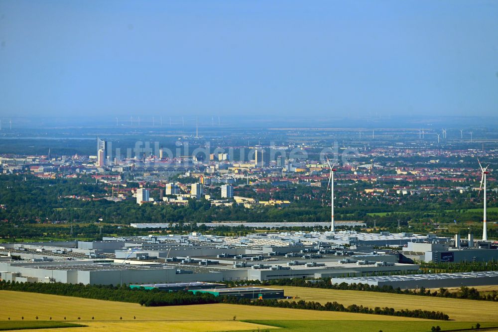 Nachtluftbild Leipzig - Nachtluftvideo BMW Werk Leipzig im Bundesland Sachsen