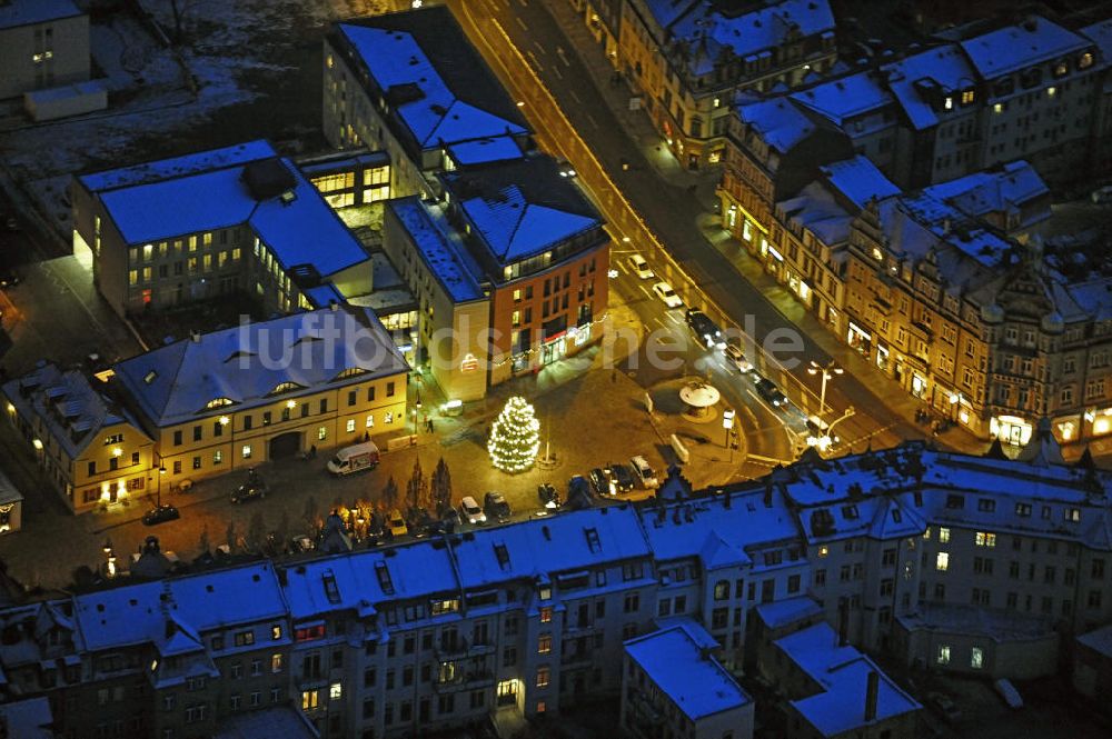 Nachtluftbild Dresden - Ortsamt Dresden-Loschwitz bei Nacht