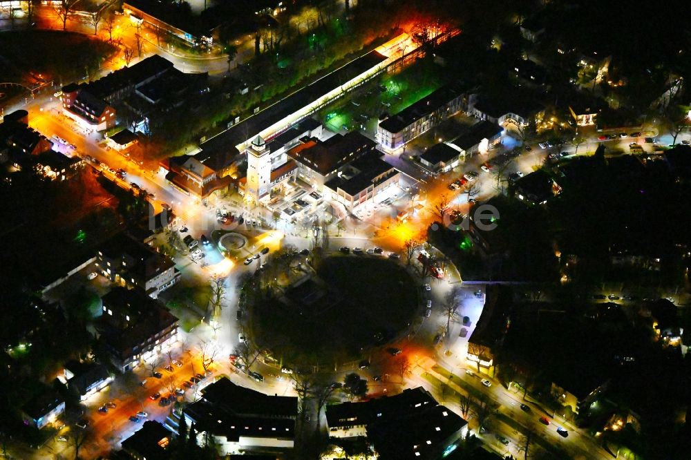 Nachtluftbild Berlin - Nachtluftbild Platz- Ensemble Ludolfinger Platz in Berlin, Deutschland