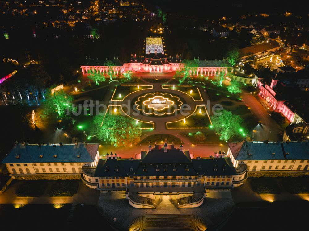 Nachtluftbild Dresden - Nachtluftbild Schlosspark in Dresden im Bundesland Sachsen, Deutschland