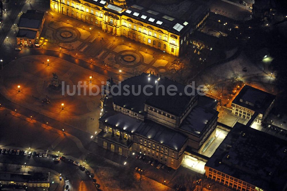 Nachtluftbild Dresden - Semperoper Dresden bei Nacht