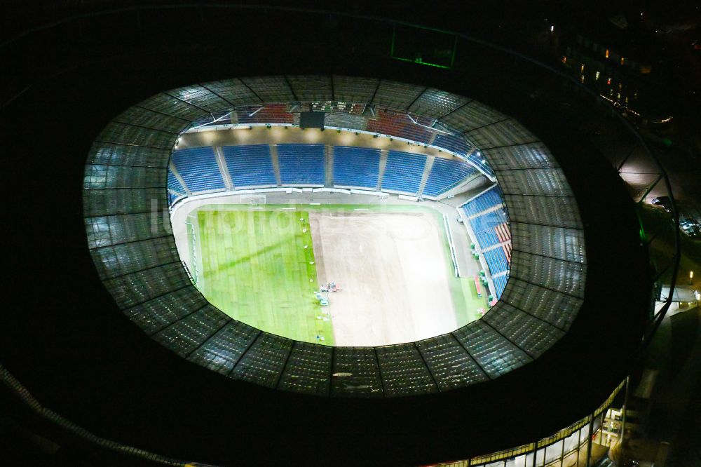 Nachtluftbild Hannover - Nachtluftbild Stadion der Heinz von Heiden Arena im Stadtteil Calenberger Neustadt von Hannover in Niedersachsen