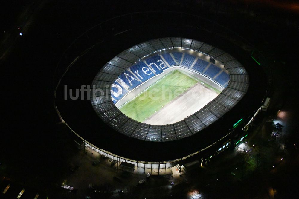 Nachtluftbild Hannover - Nachtluftbild Stadion der Heinz von Heiden Arena im Stadtteil Calenberger Neustadt von Hannover in Niedersachsen