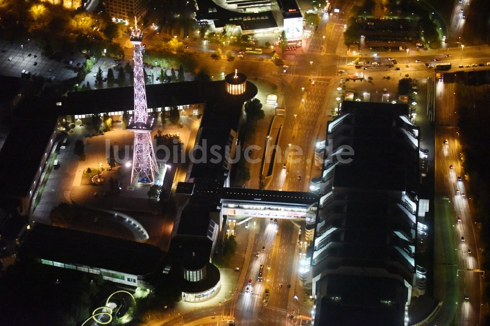 Nachtluftbild Berlin - Nachtluftbild vom Funkturm im Stadtteil Charlottenburg in Berlin