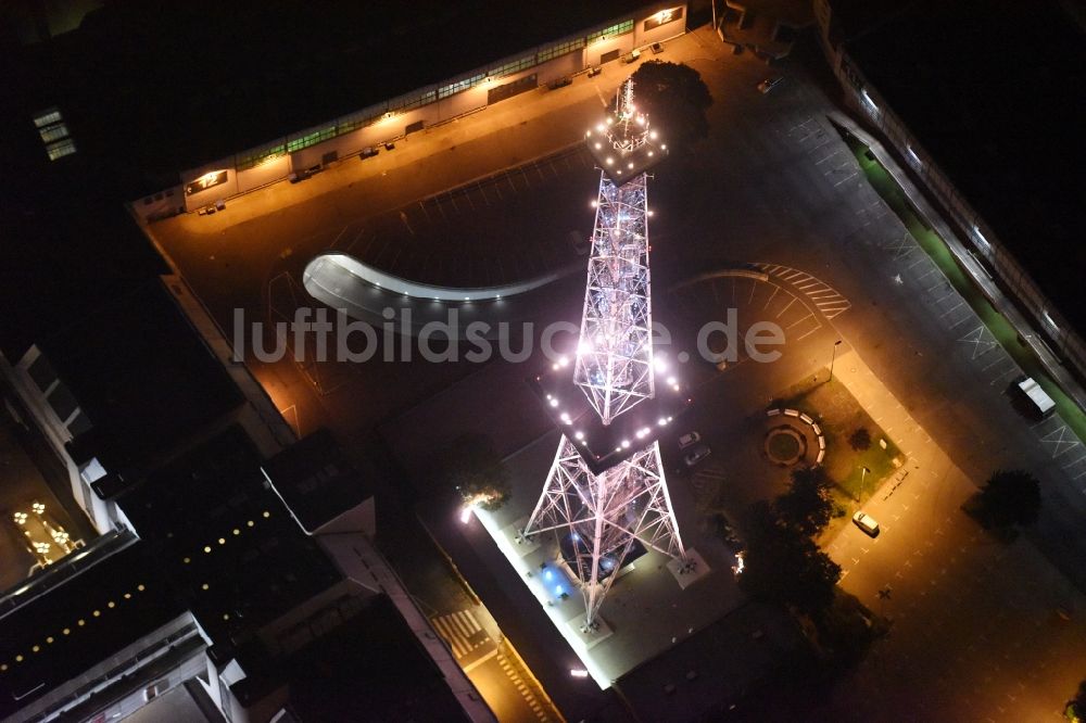 Nachtluftbild Berlin - Nachtluftbild vom Funkturm im Stadtteil Charlottenburg in Berlin