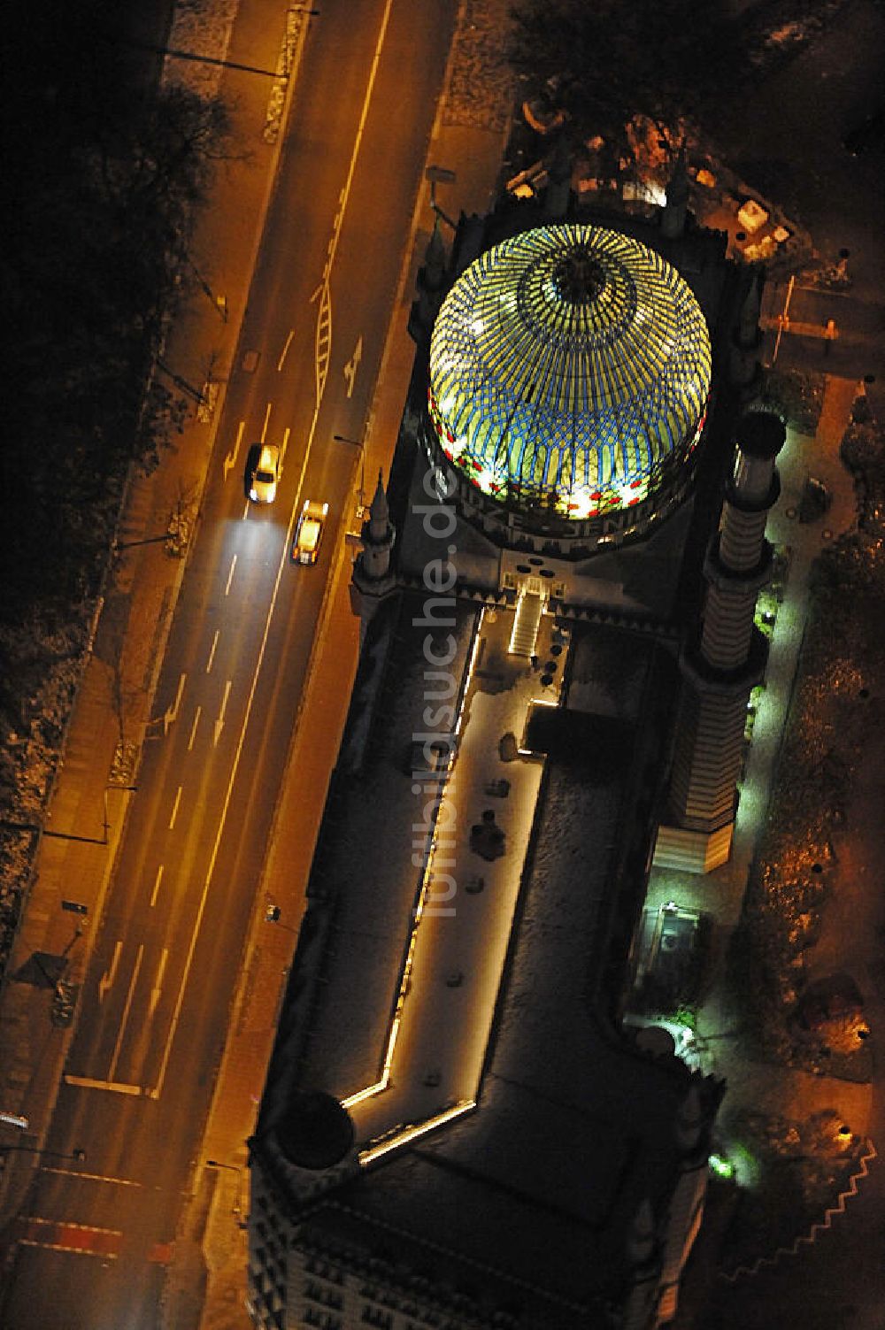 Nacht-Luftaufnahme Dresden - Yenidze Dresden bei Nacht