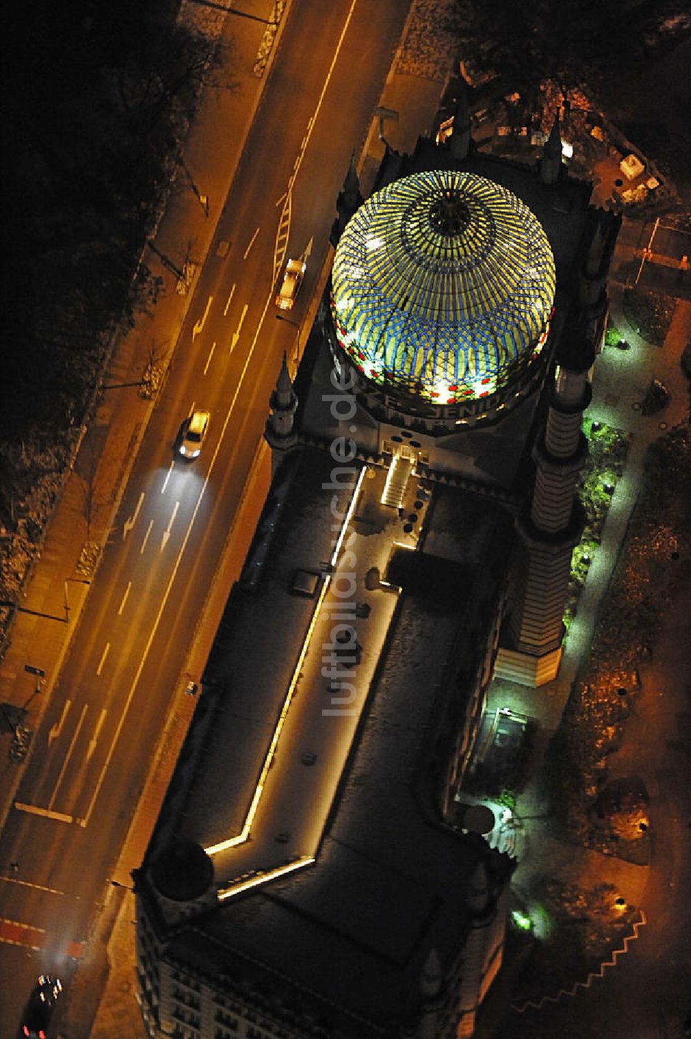 Dresden bei Nacht von oben - Yenidze Dresden bei Nacht