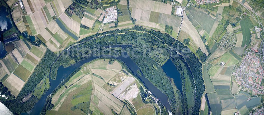 Senkrecht-Luftbild Römerberg - Senkrechtluftbildaufnahme vom Rheinverlauf an der Insel Flotzgrün bei Römerberg in Rheinland-Pfalz