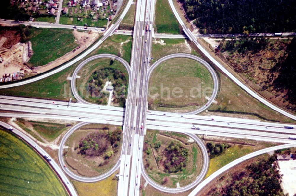 Senkrecht-Luftbild Hermsdorf - Senkrechtluftbild Autobahnkreuz der BAB A4 und A9 Hermsdorfer Kreuz in Hermsdorf im Bundesland Thüringen, Deutschland