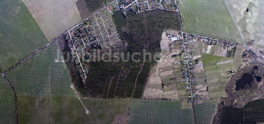 Senkrecht-Luftbild Bernau - Die Ortschaft Elisenau der Gemeinde Ahrensfelde und Birkenhöhe, einem Stadtteil von Bernau an der Alten Bernauer Straße