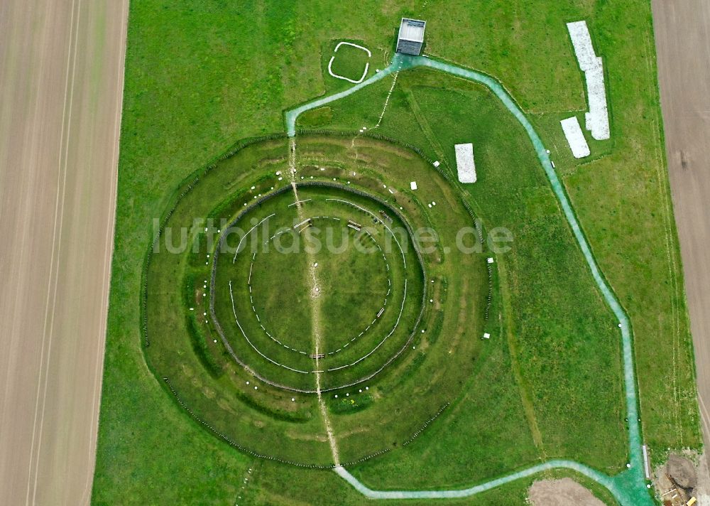 Senkrecht-Luftbild Pömmelte - Senkrechtluftbild Geschichts- Denkmal Ringheiligtum in Pömmelte im Bundesland Sachsen-Anhalt, Deutschland